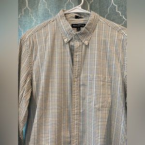J Crew Mercantile Flex Slim Check Button Down Sz L